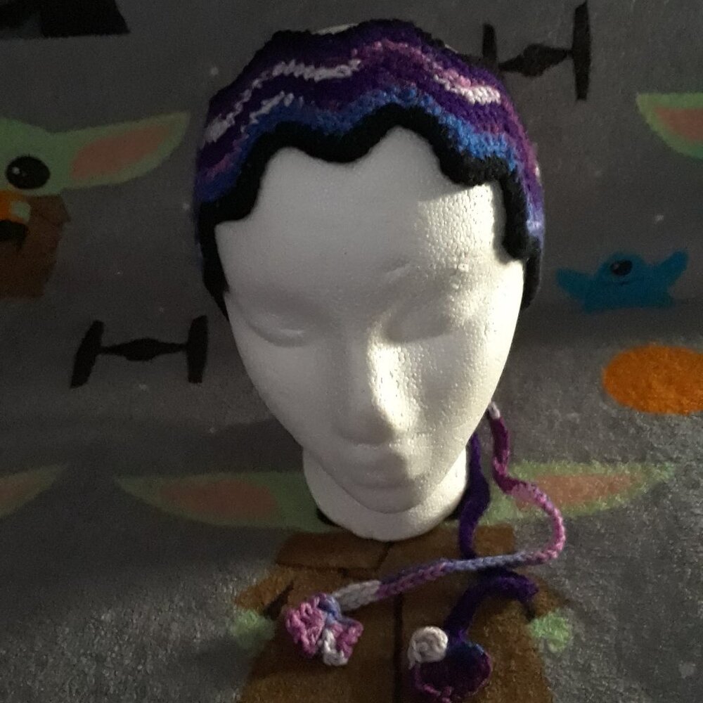 HANDMADE TIE-BACK HEADBAND PURPLE